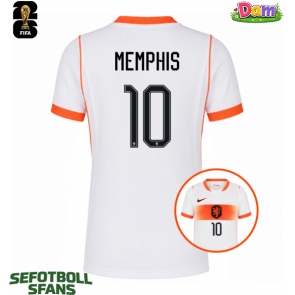 Nederländerna Memphis Depay #10 Bortatröja Kvinnor VM 2026 Kortärmad